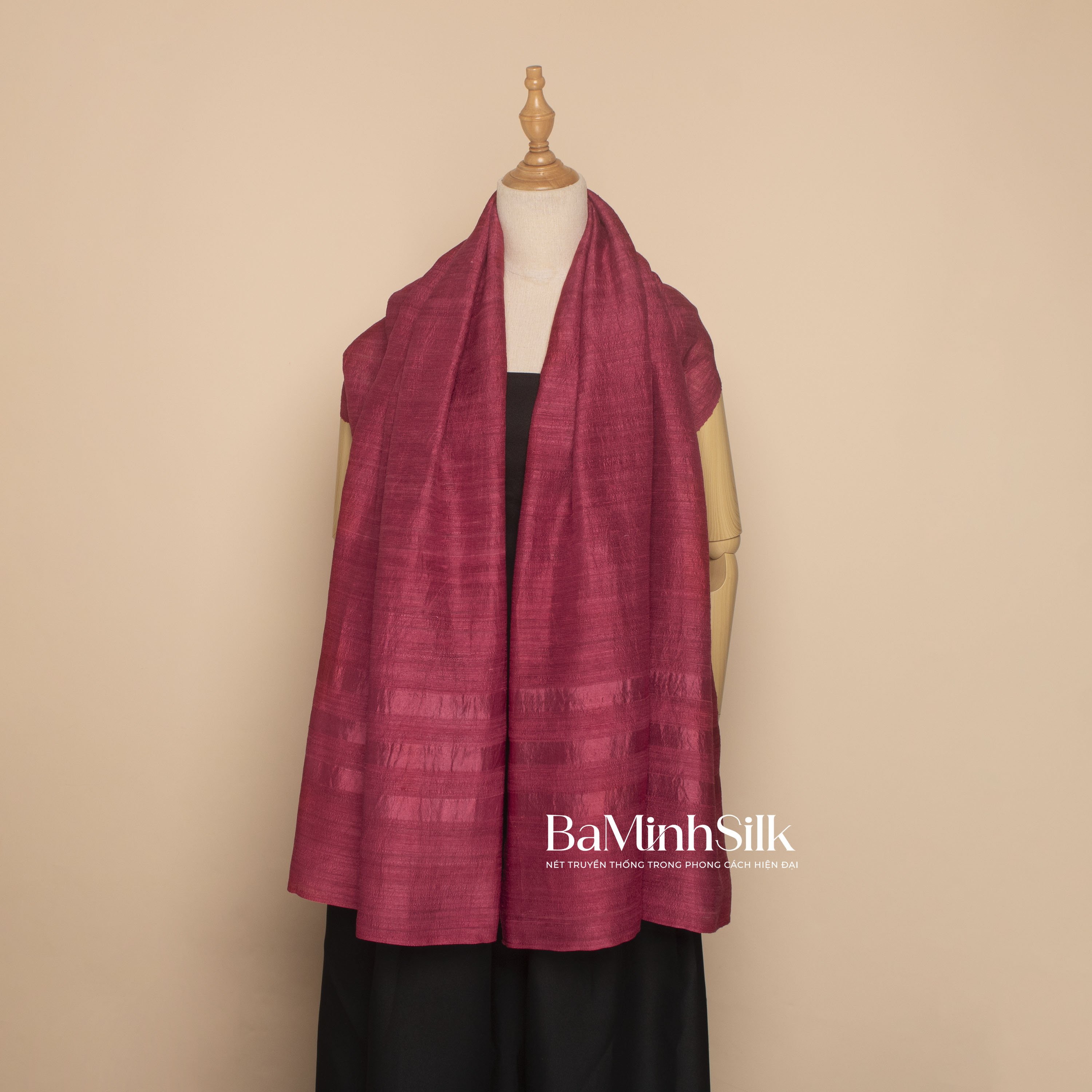 khăn đũi kẻ tơ đỏ 80x180cm