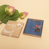 khăn tay xanh dương 07 thêu bình sen