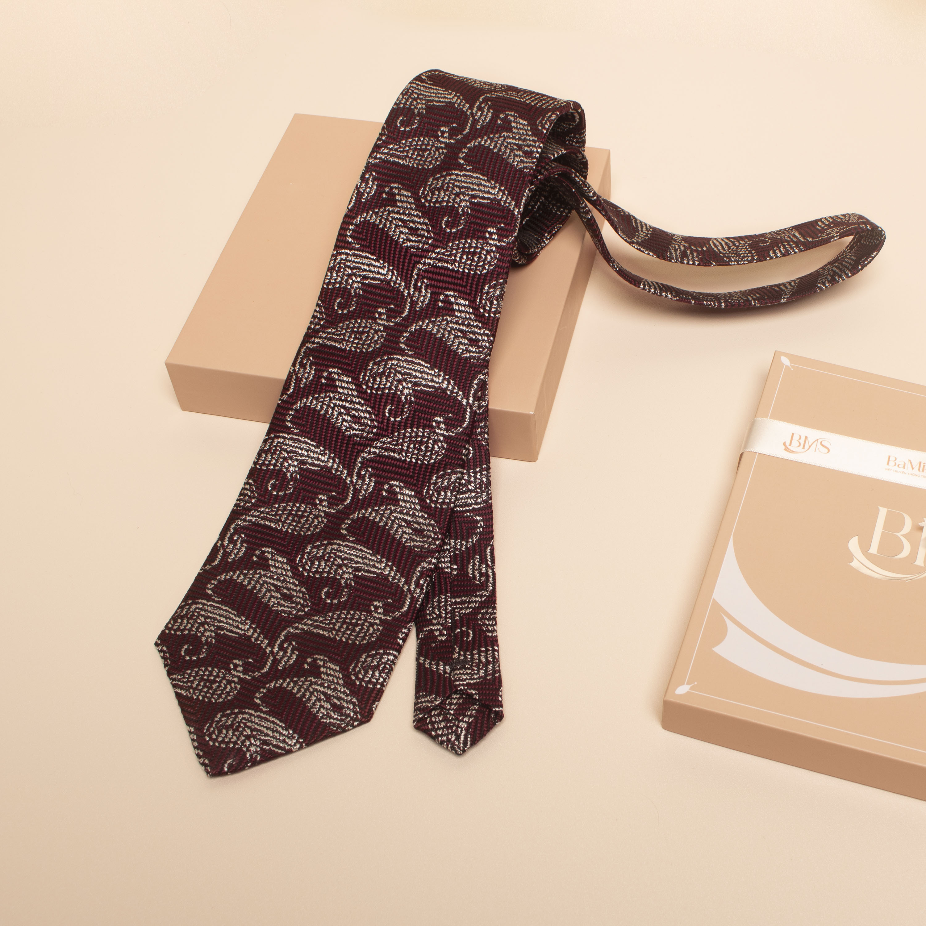 cà vạt lụa tơ tằm cv 12 bá minh silk