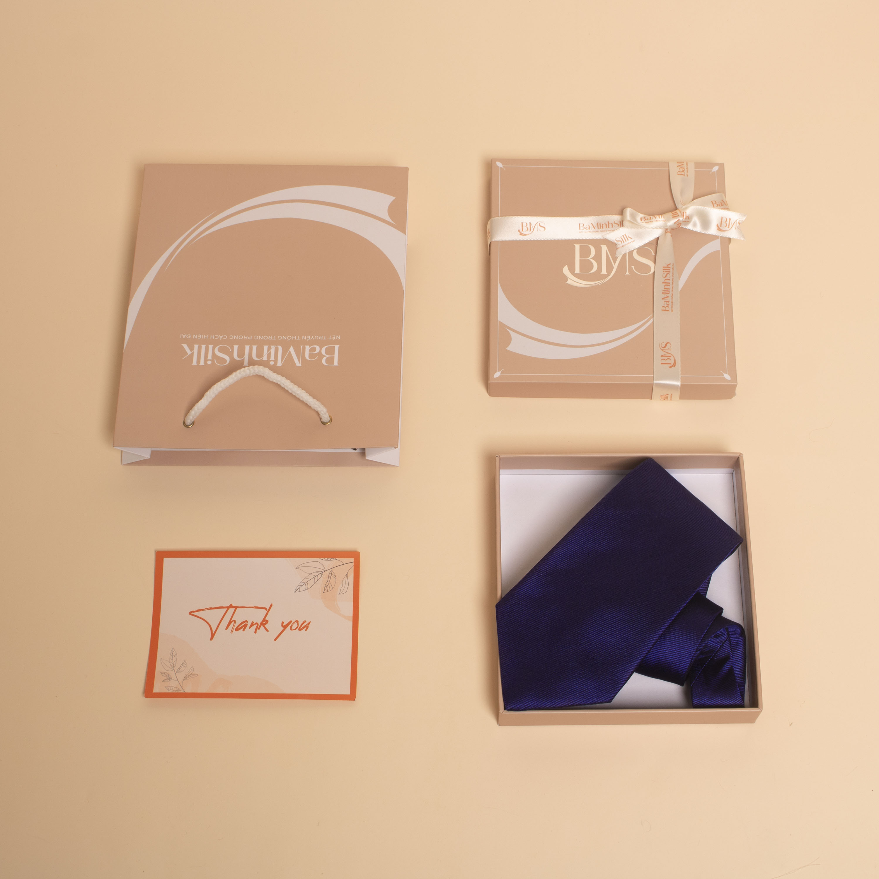 cách đóng gói cà vạt lụa tơ tằm cv14