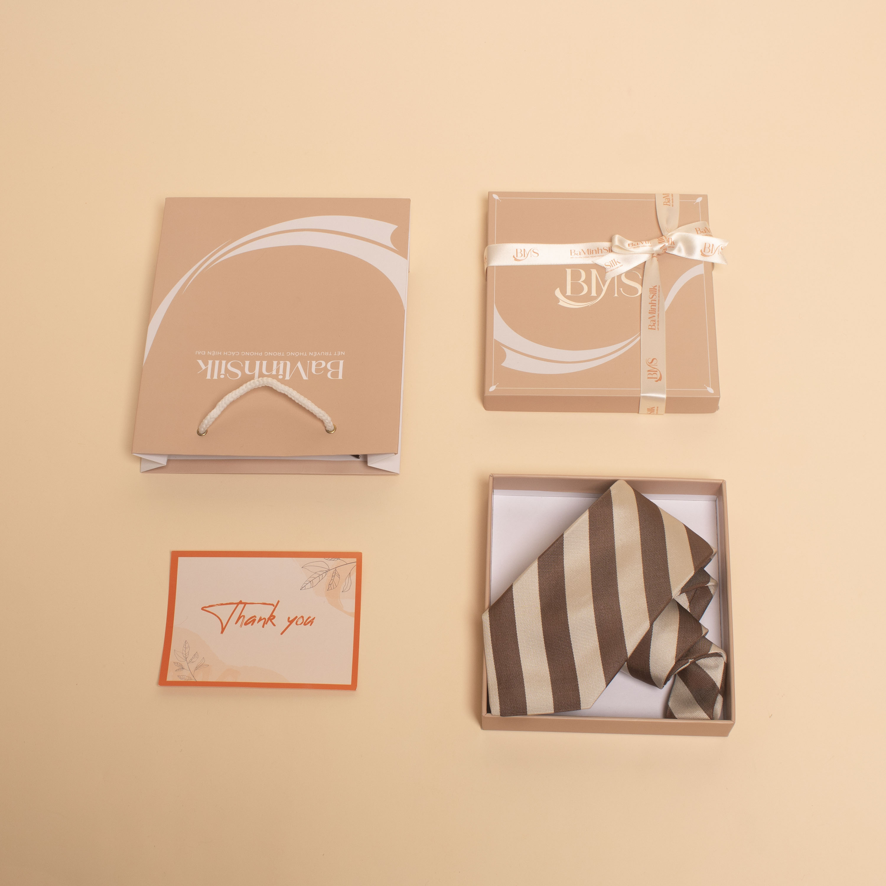 đóng gói cà vạt lụa tơ tằm cv45