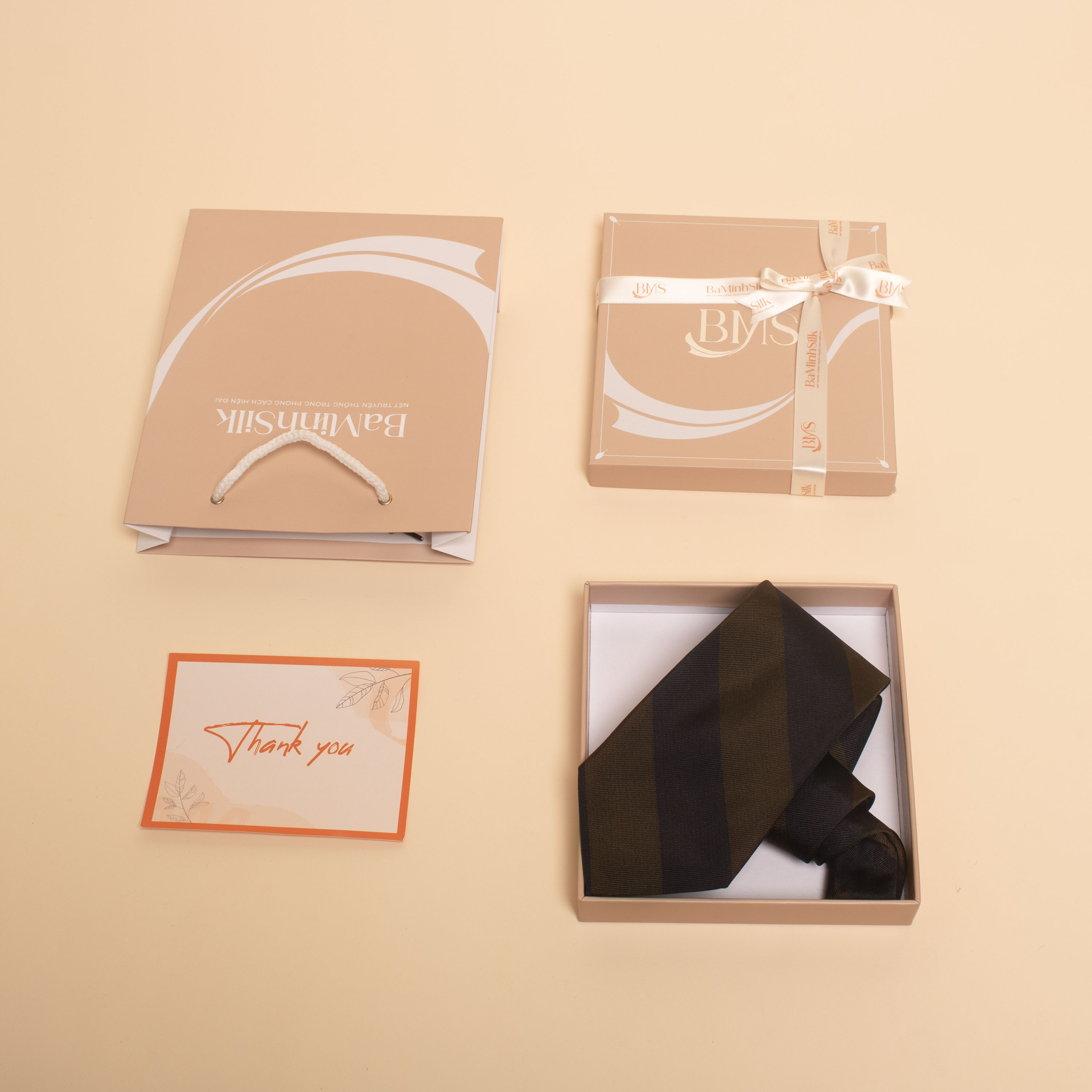 đóng gói lụa cà vạt lụa tơ tằm cv71