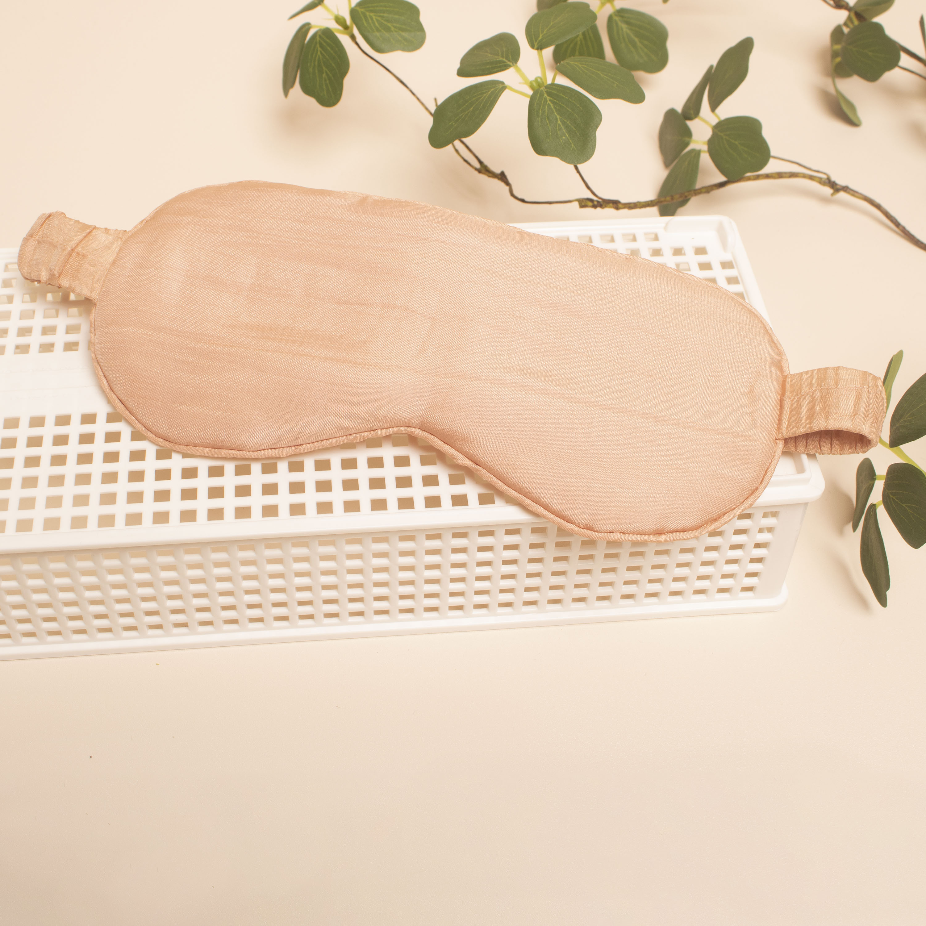 Bịt mắt lụa tơ tằm màu hồng vỏ đỗ 01