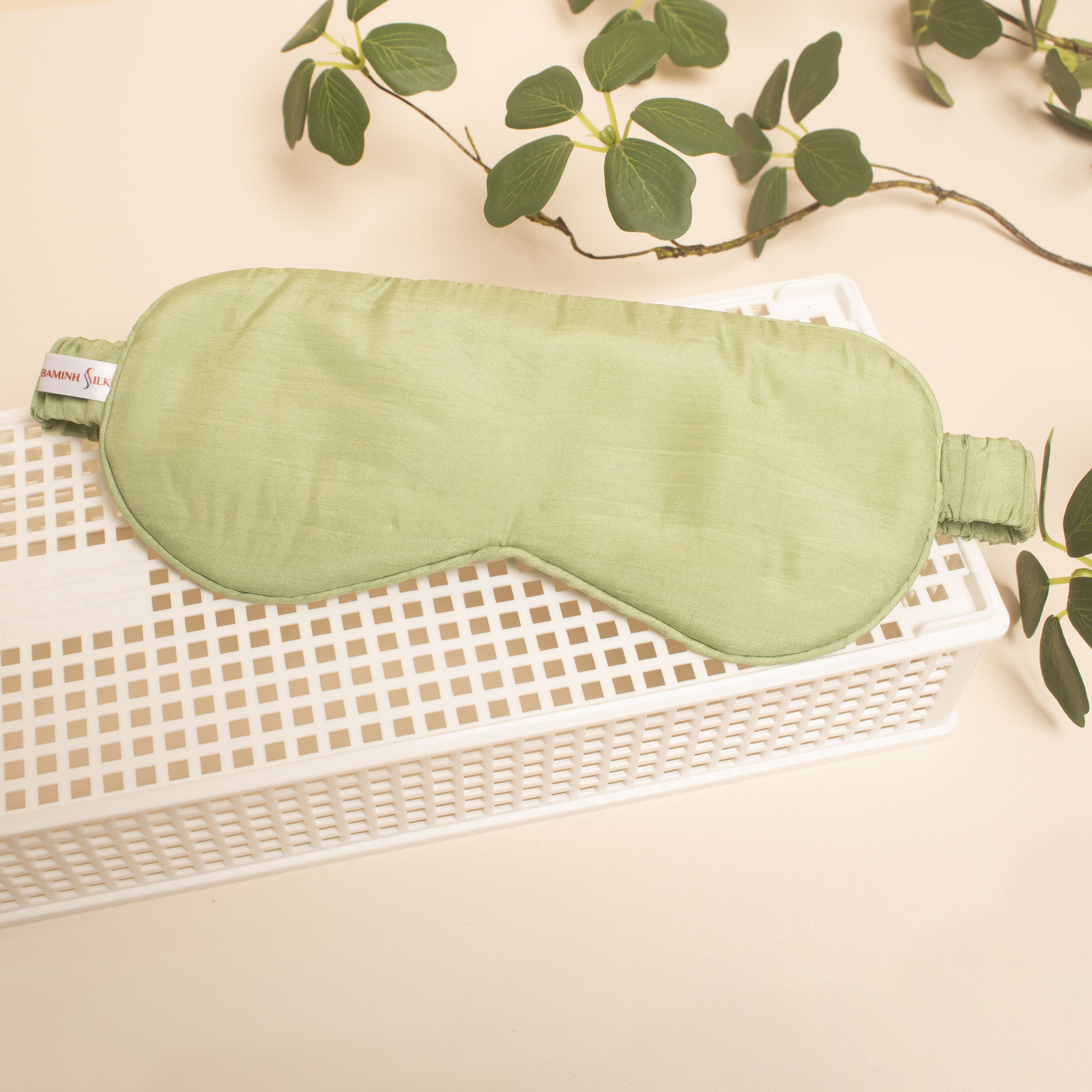 Bịt mắt lụa tơ tằm màu xanh lá ngọc bích