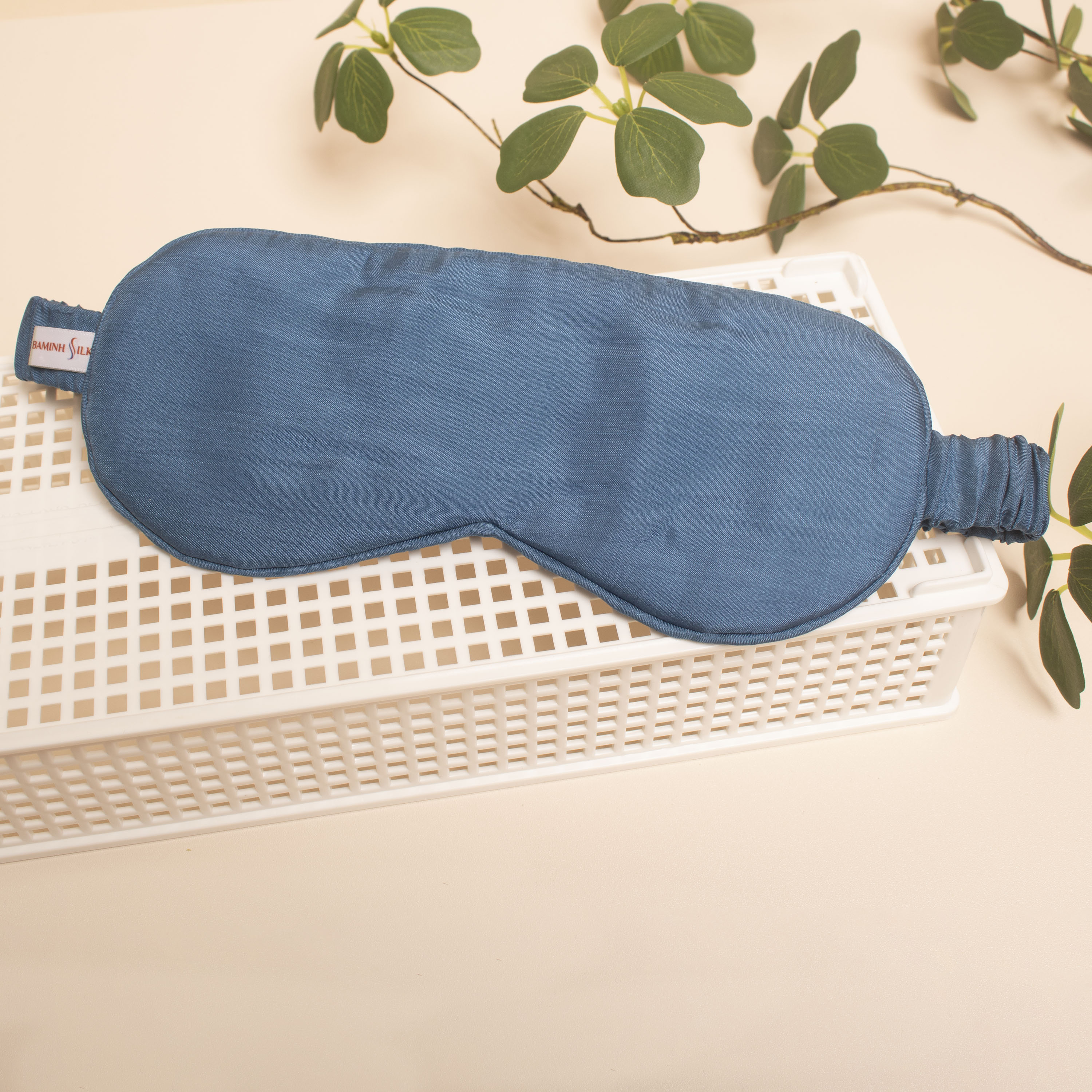 Bịt mắt lụa tơ tằm màu xanh lam