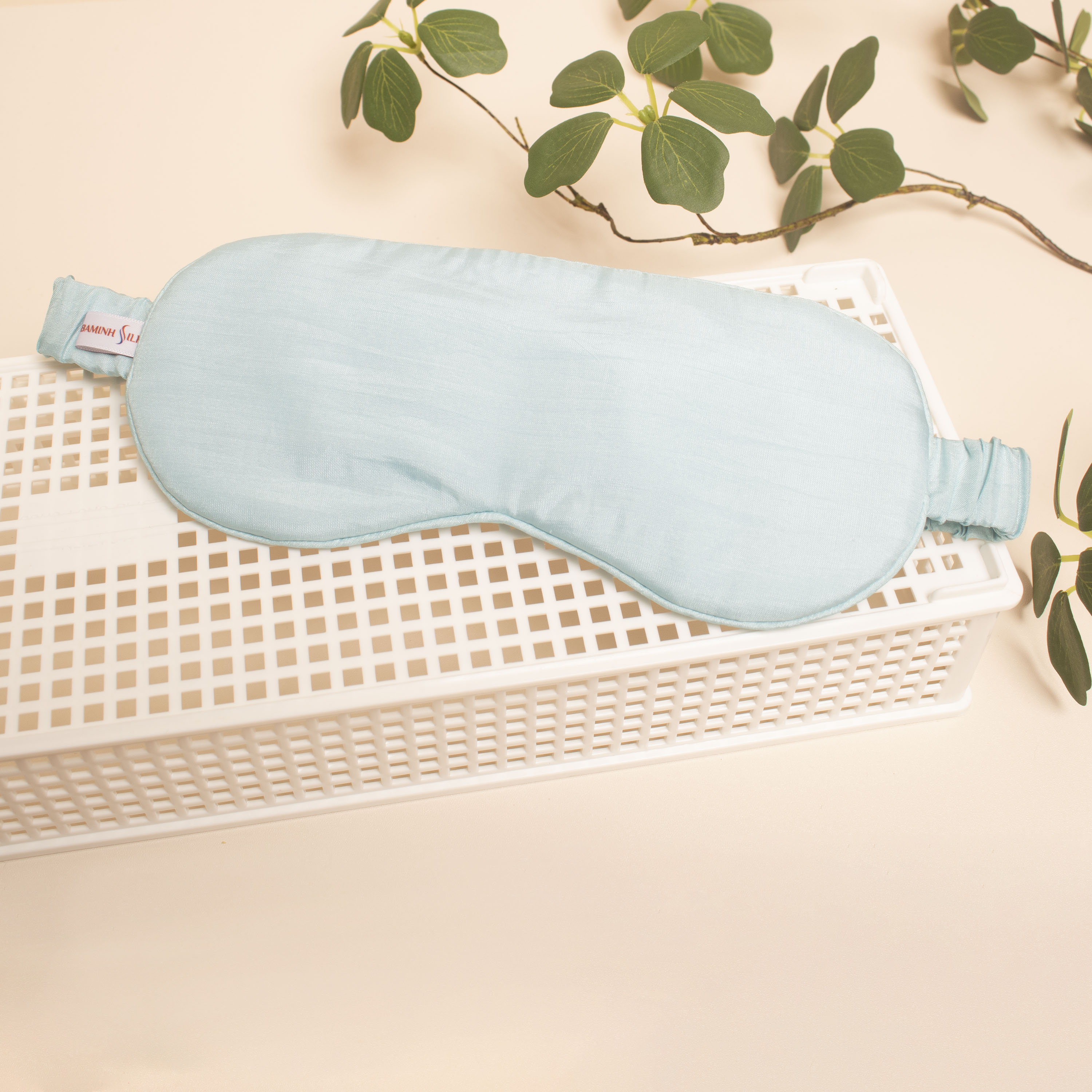 Bịt mắt lụa tơ tằm màu xanh mint