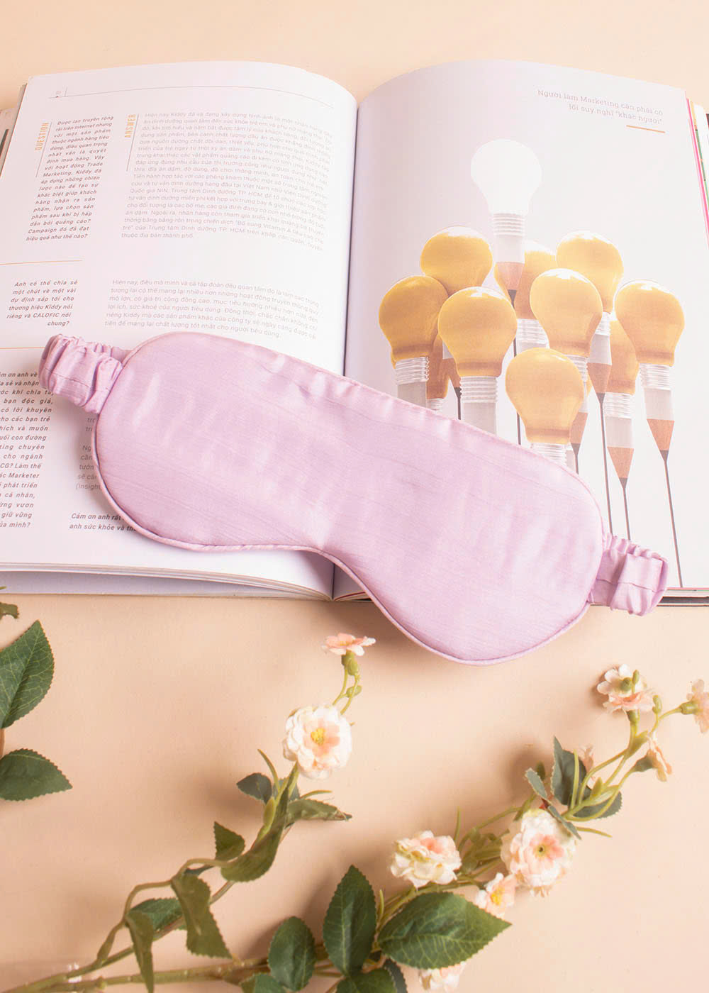 bịt mắt lụa tím