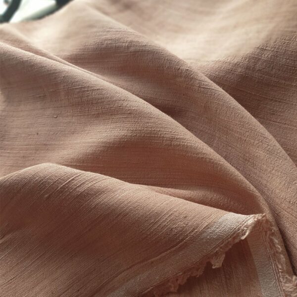 vải đũi tơ tằm 001 nhuộm màu củ nâu bề mặt 80cm
