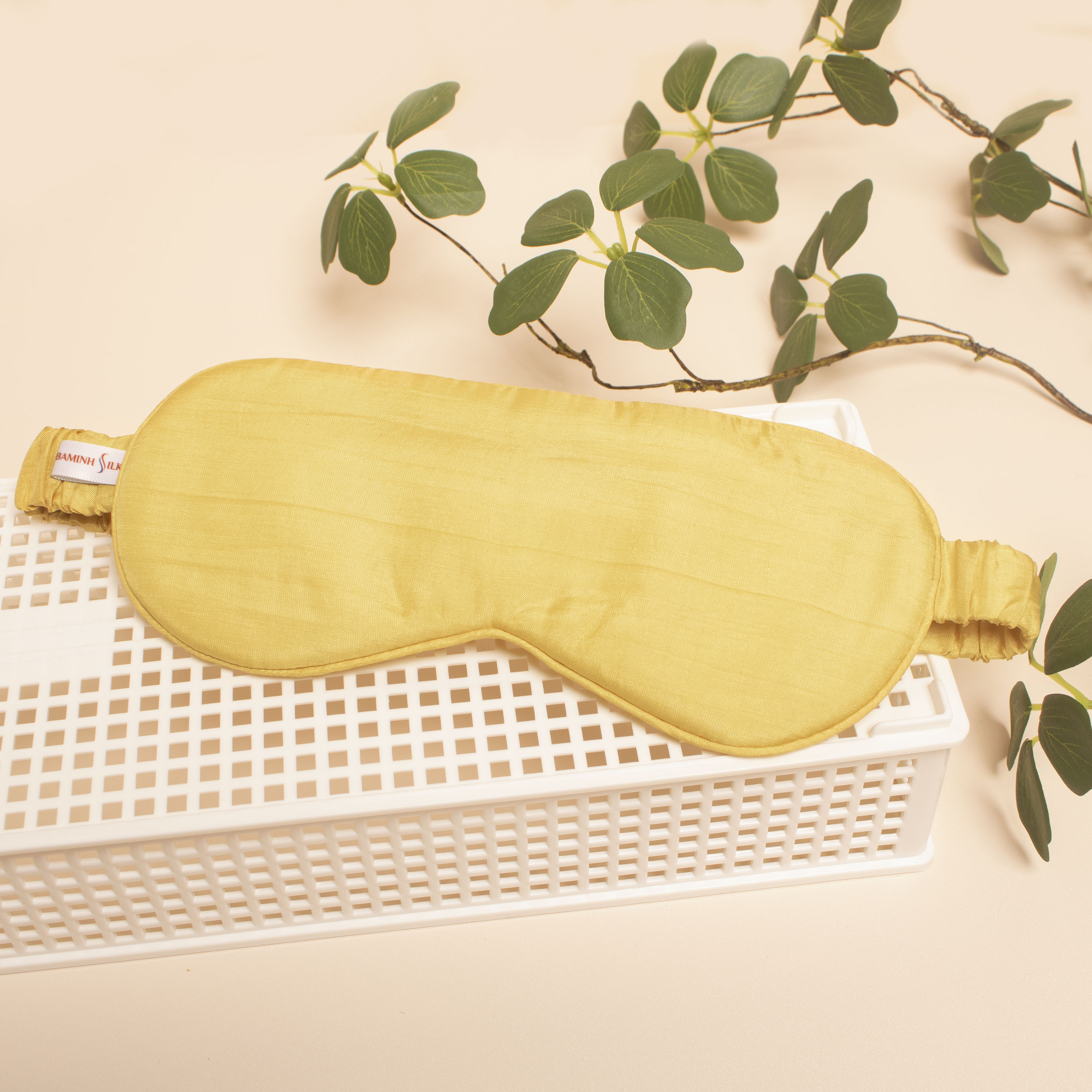 bịt mắt lụa trơn màu vàng 01 (trầm)