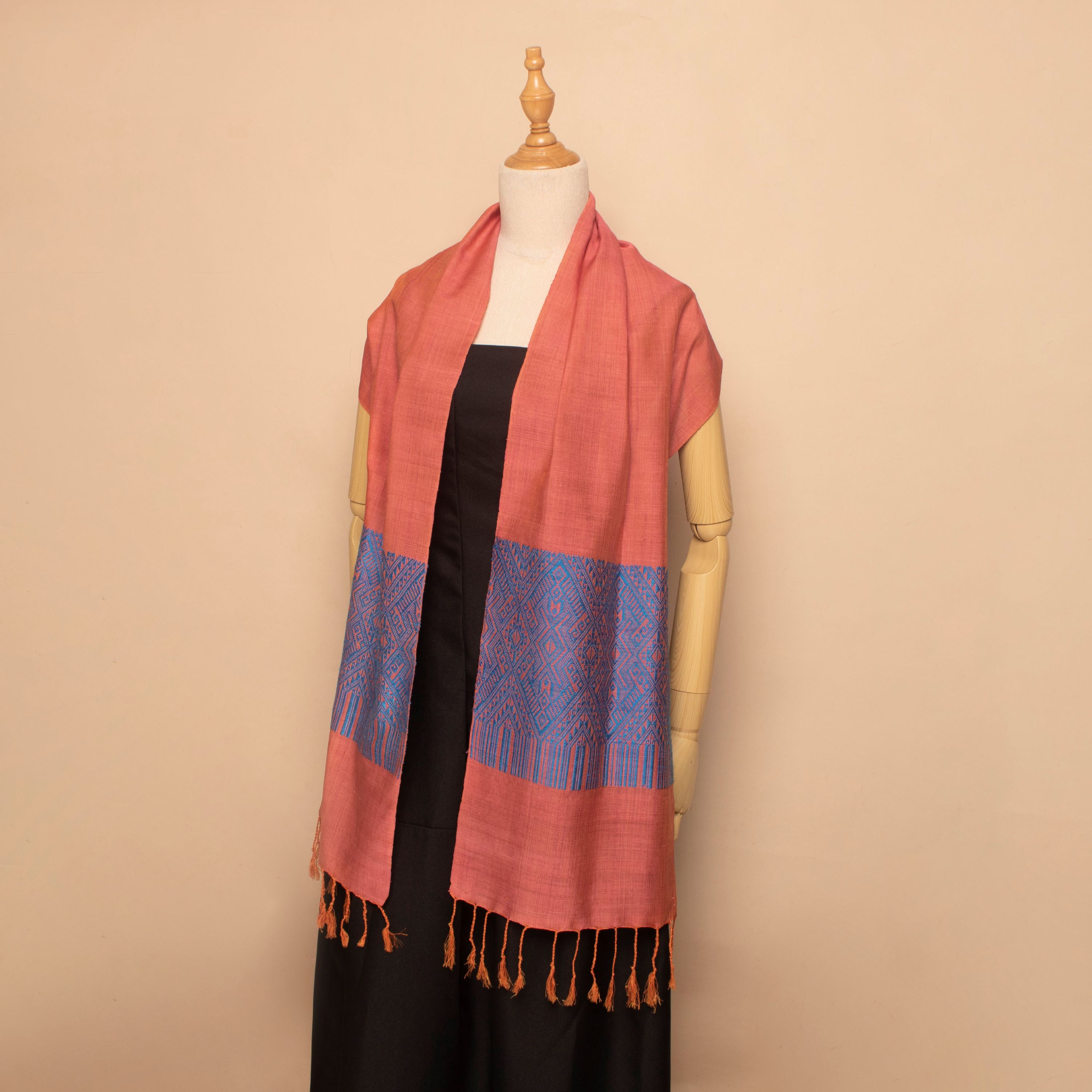 khăn thổ cẩm dệt liền 2 đầu - Bá Minh Silk