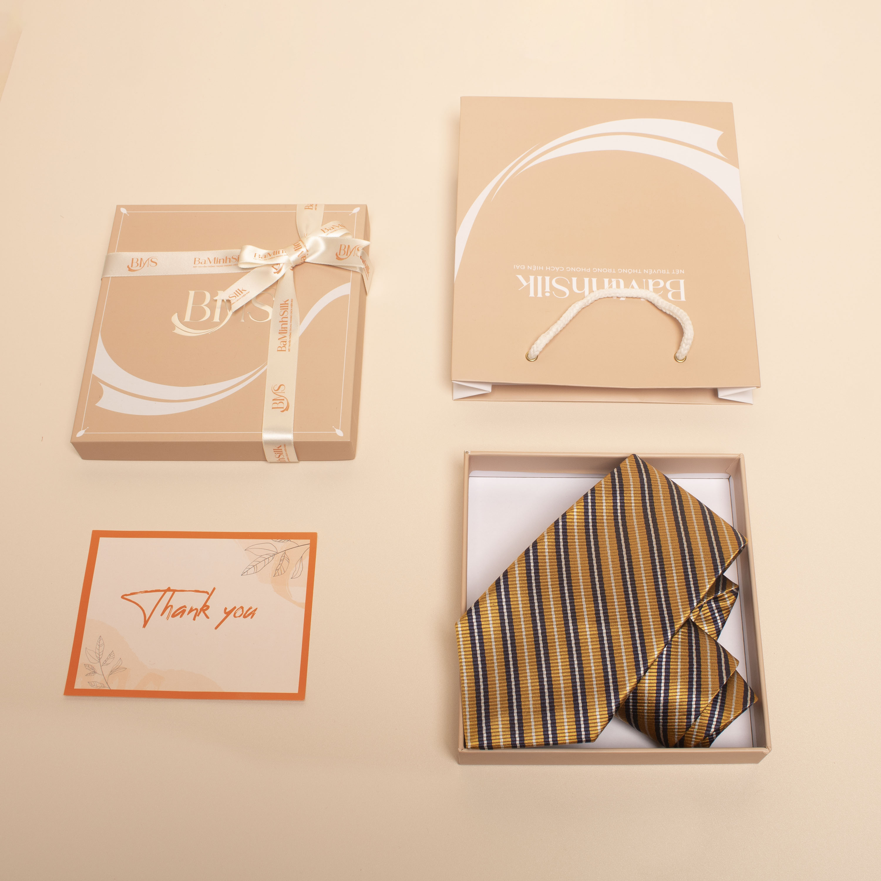 CV04 cà vạt lụa tơ tằm cv 04 đóng gói bá minh silk