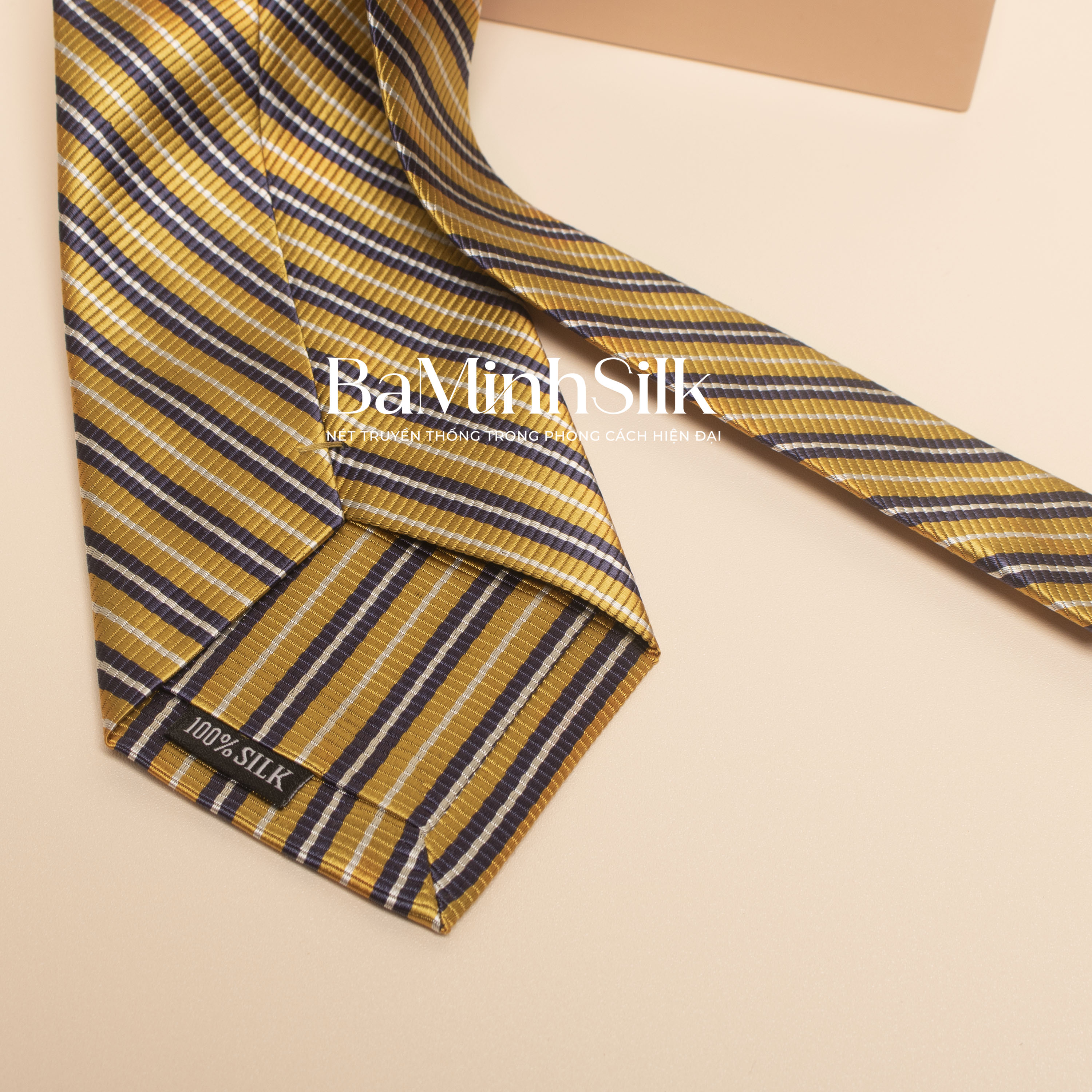 cà vạt lụa tơ tằm cv 04 bá minh silk