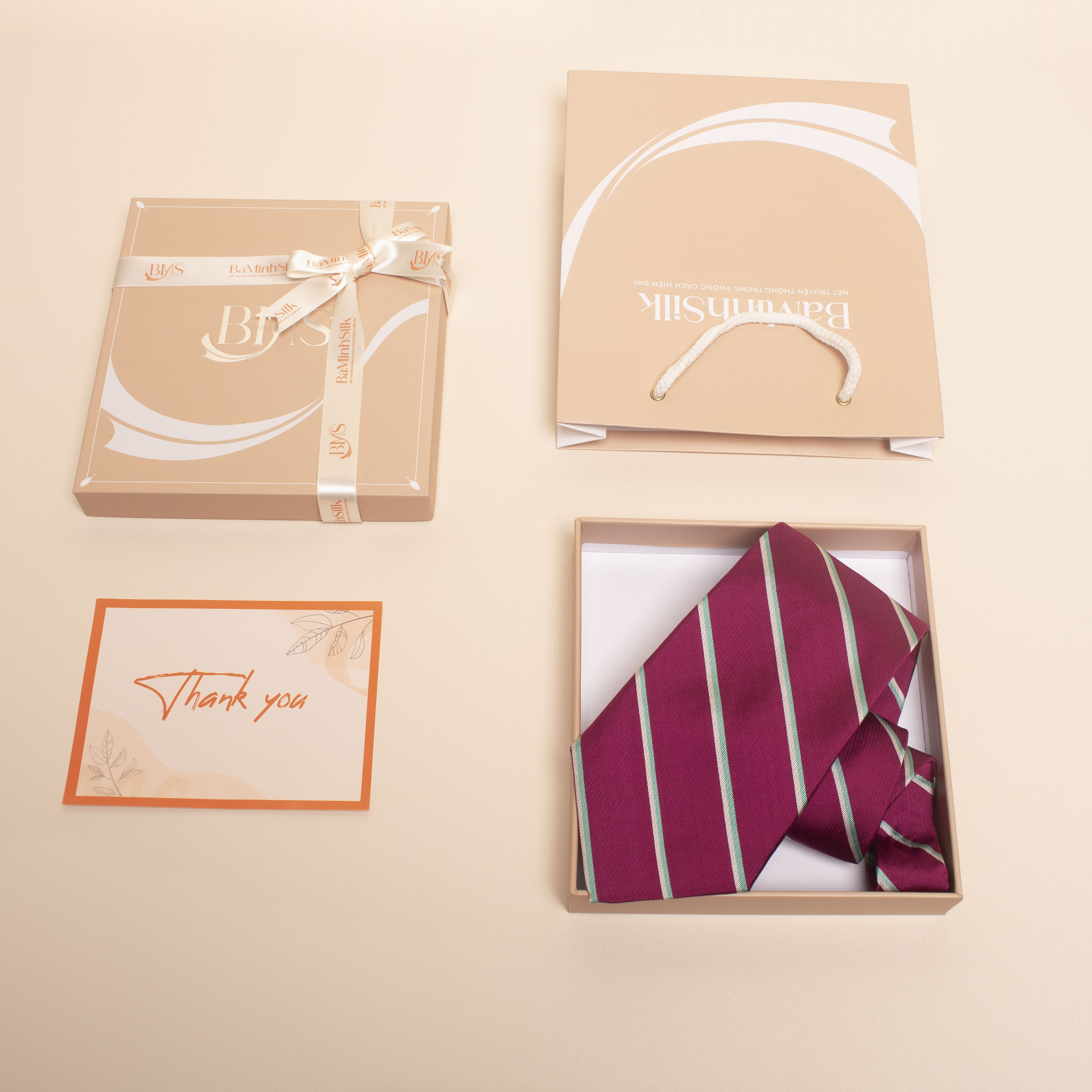 CV09 cà vạt lụa tơ tằm cv 09 đóng gói bá minh silk