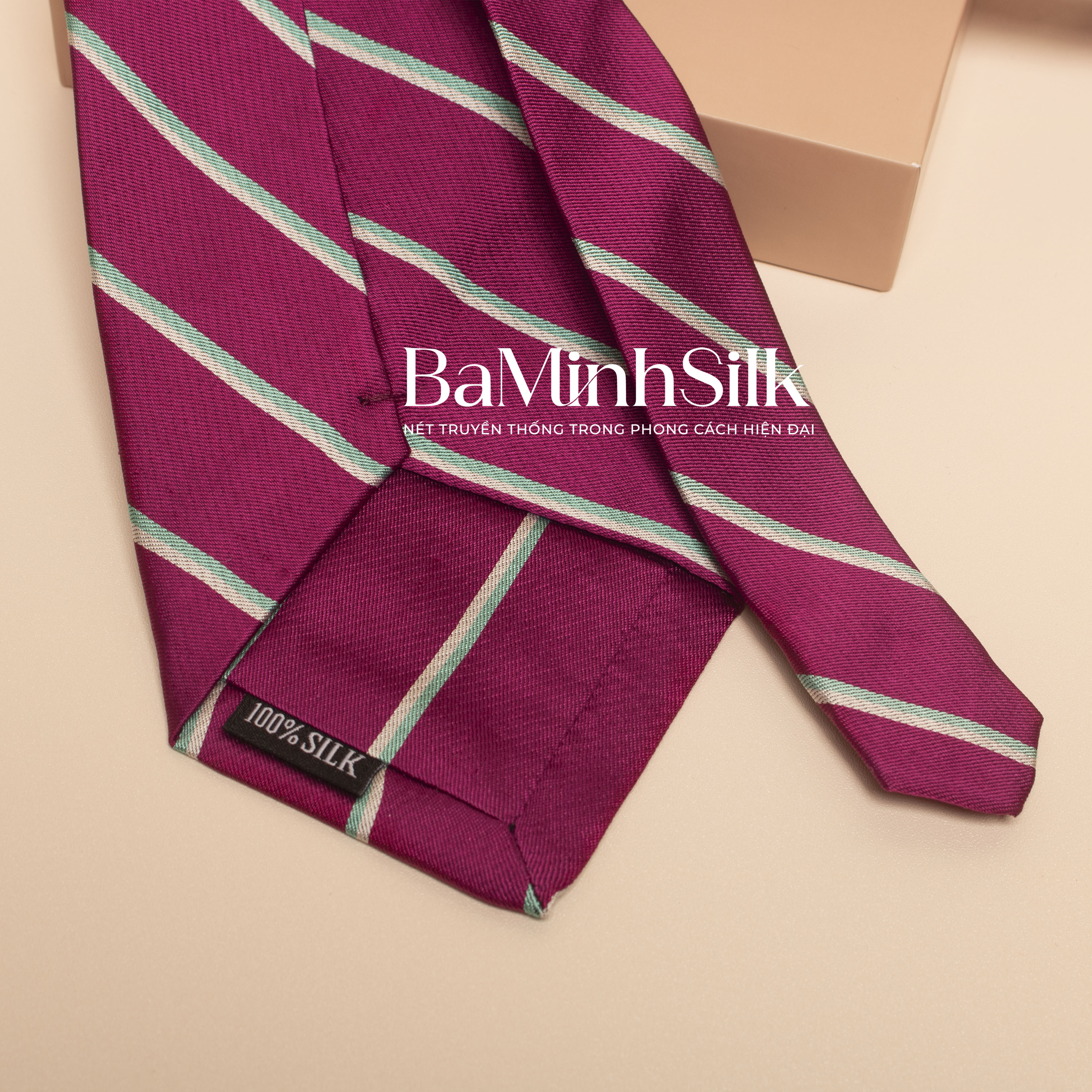 cà vạt lụa tơ tằm cv09 bá minh silk