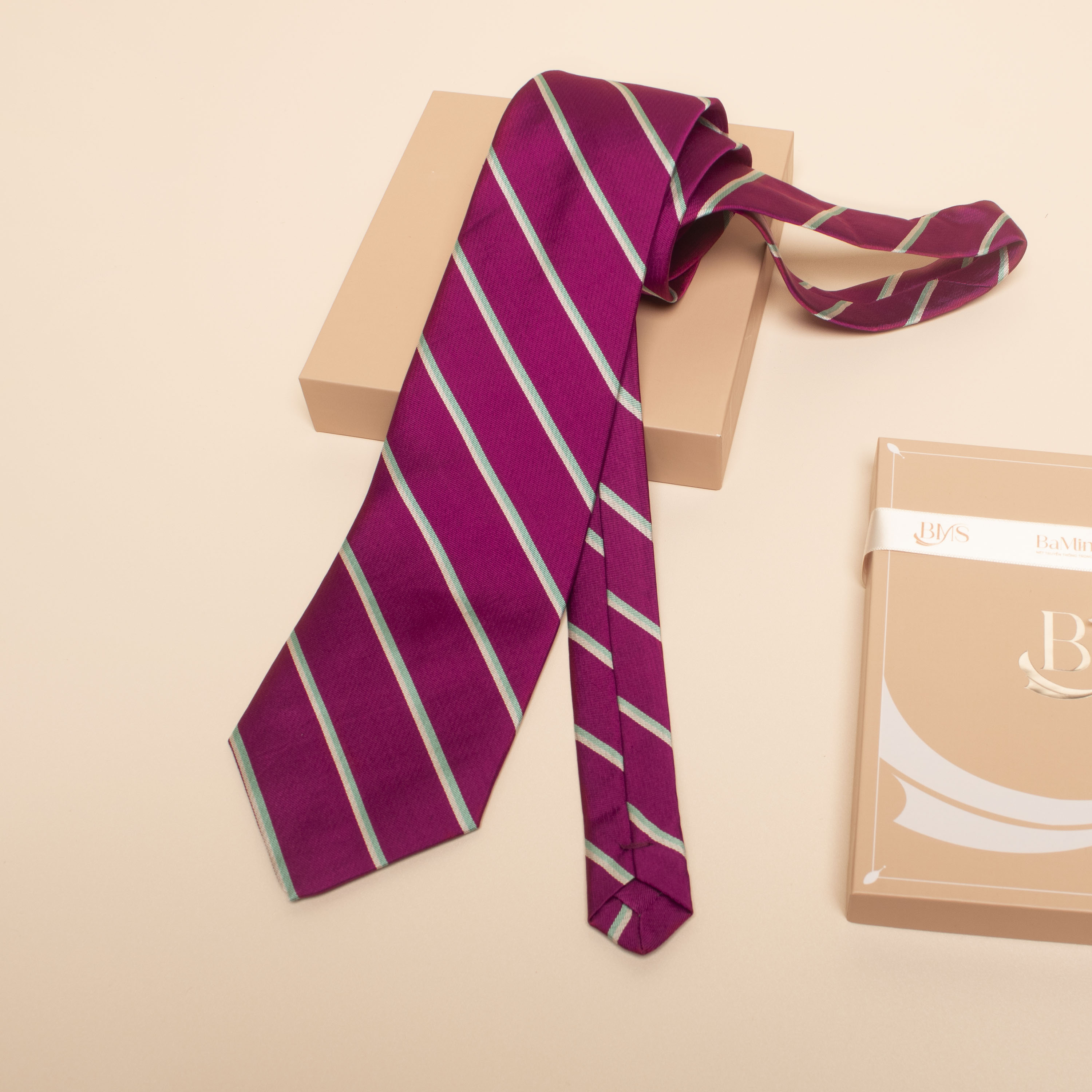 cà vạt lụa tơ tằm cv 09 Bá minh silk
