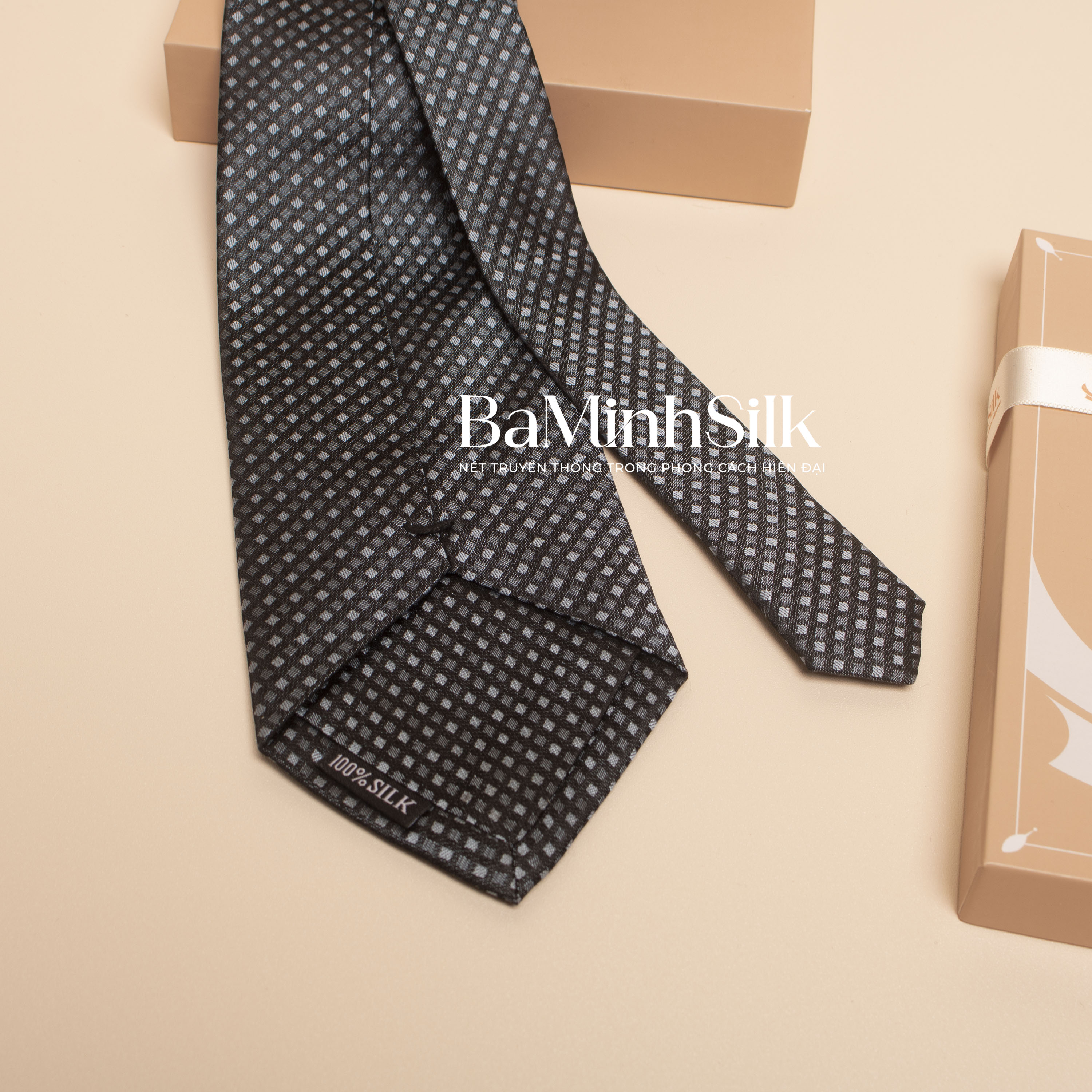 cà vạt lụa tơ tằm cv 11 bá minh silk
