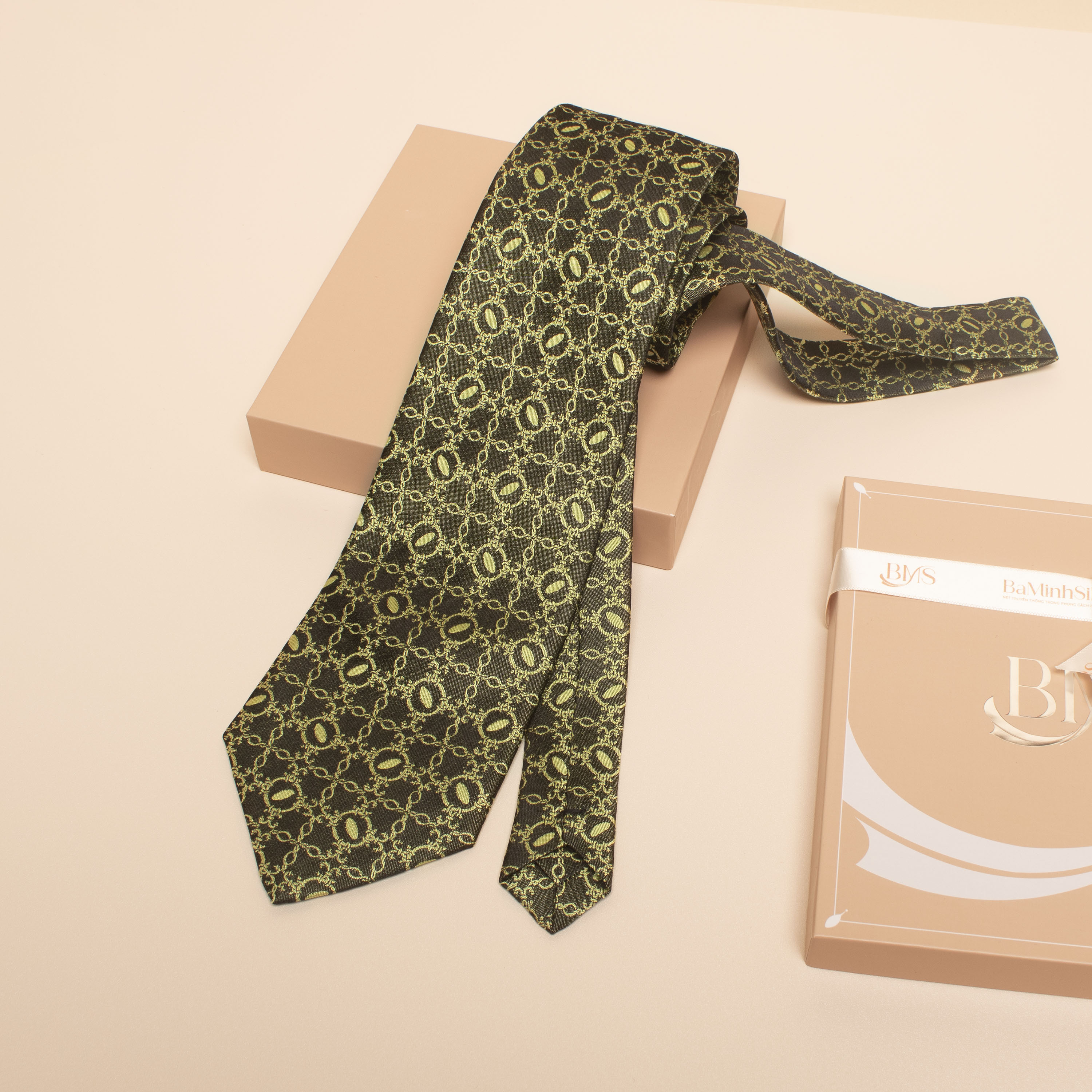 cà vạt lụa tơ tằm cv 15 bá minh silk