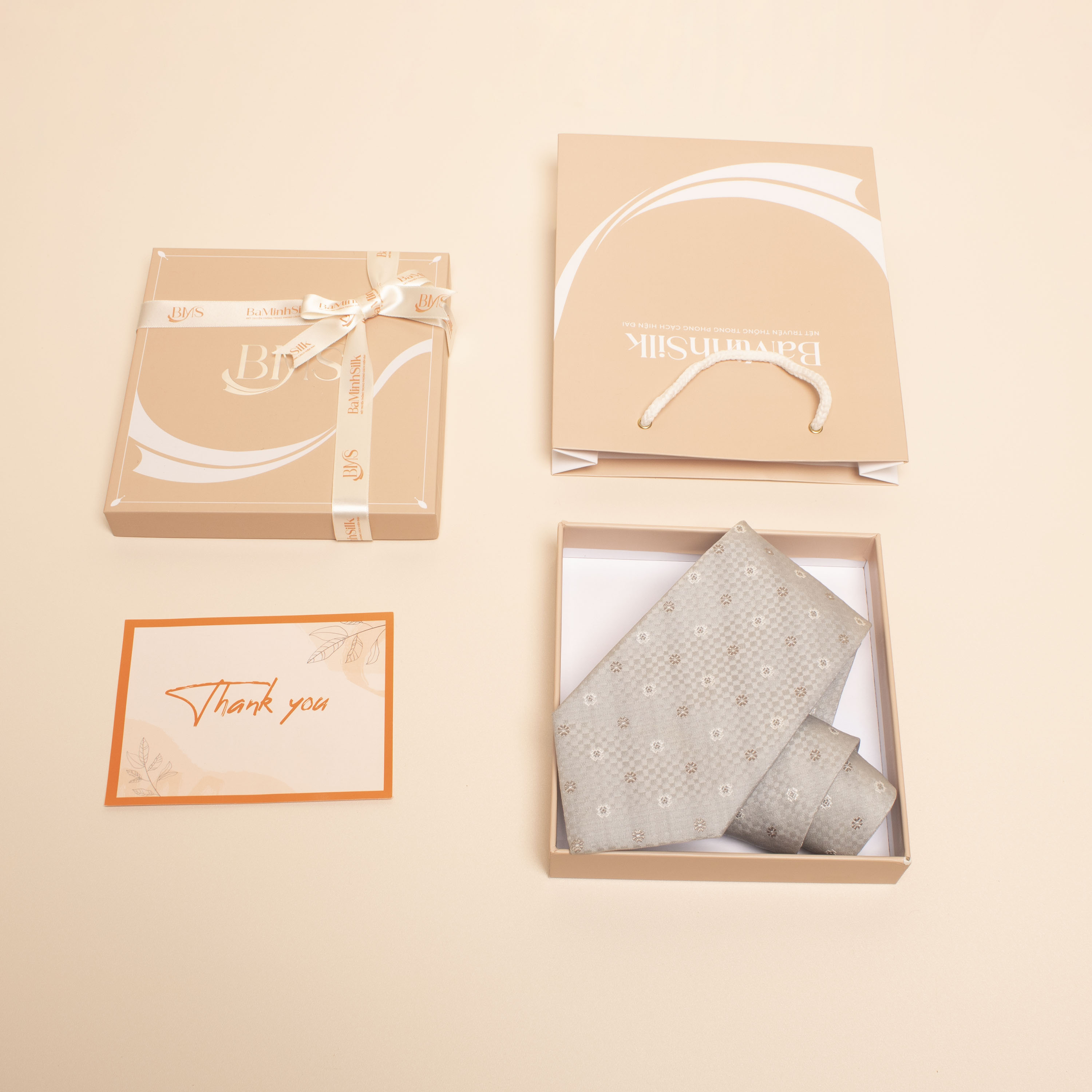 CV19 cà vạt lụa tơ tằm cv 20 đóng gói bá minh silk