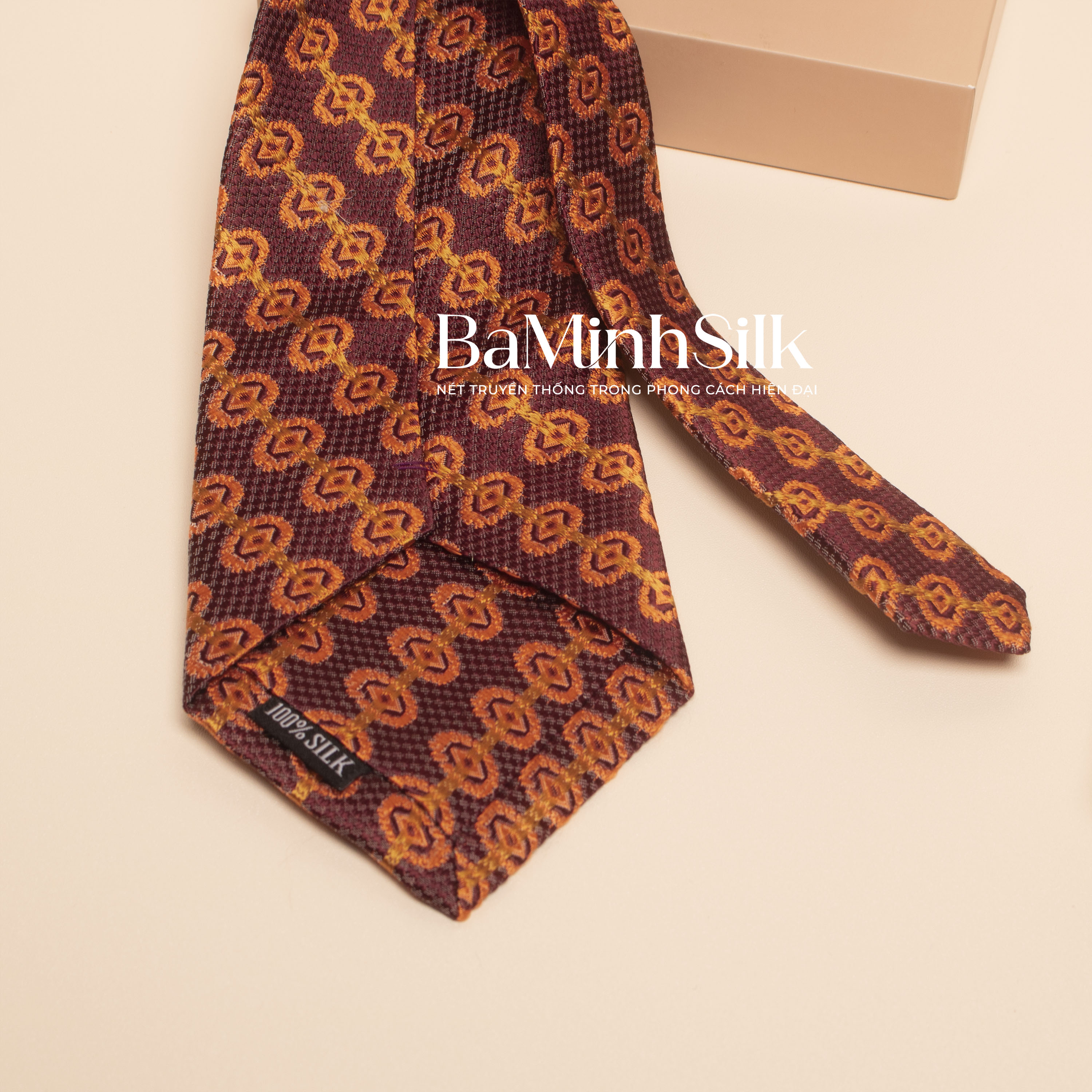cà vạt lụa tơ tằm cv 21 bá minh silk