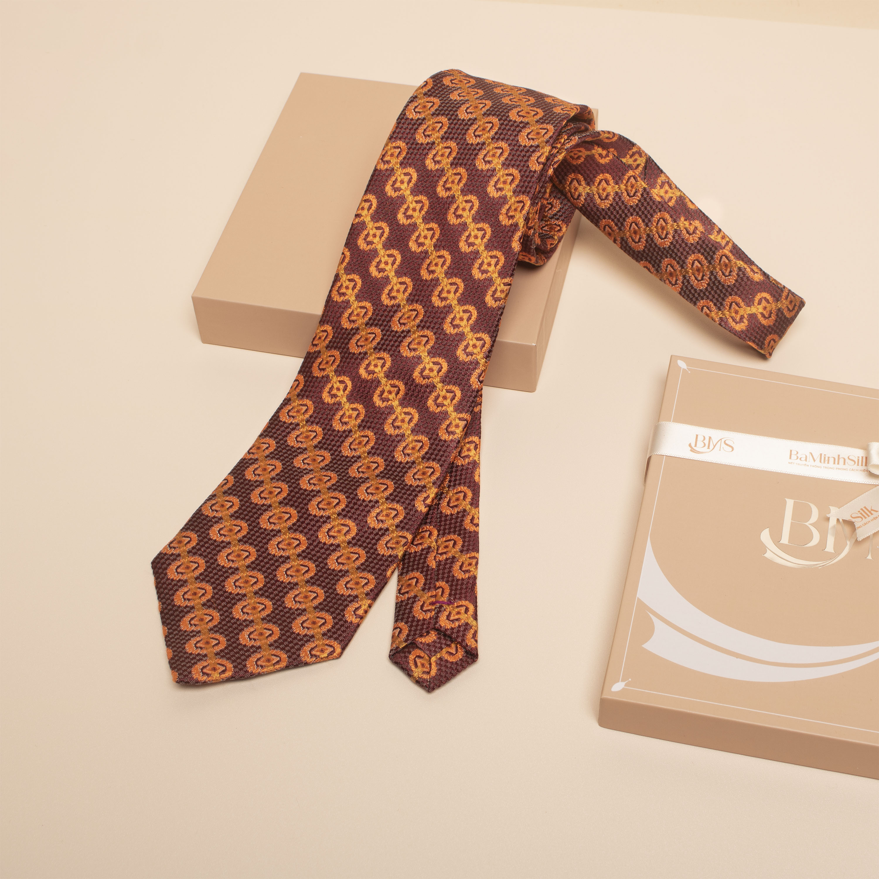 cà vạt lụa tơ tằm cv 21 bá minh silk