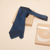 cà vạt lụa tơ tằm cv 30 hoạ tiết kẻ ô nhỏ màu xanh đen bá minh silk