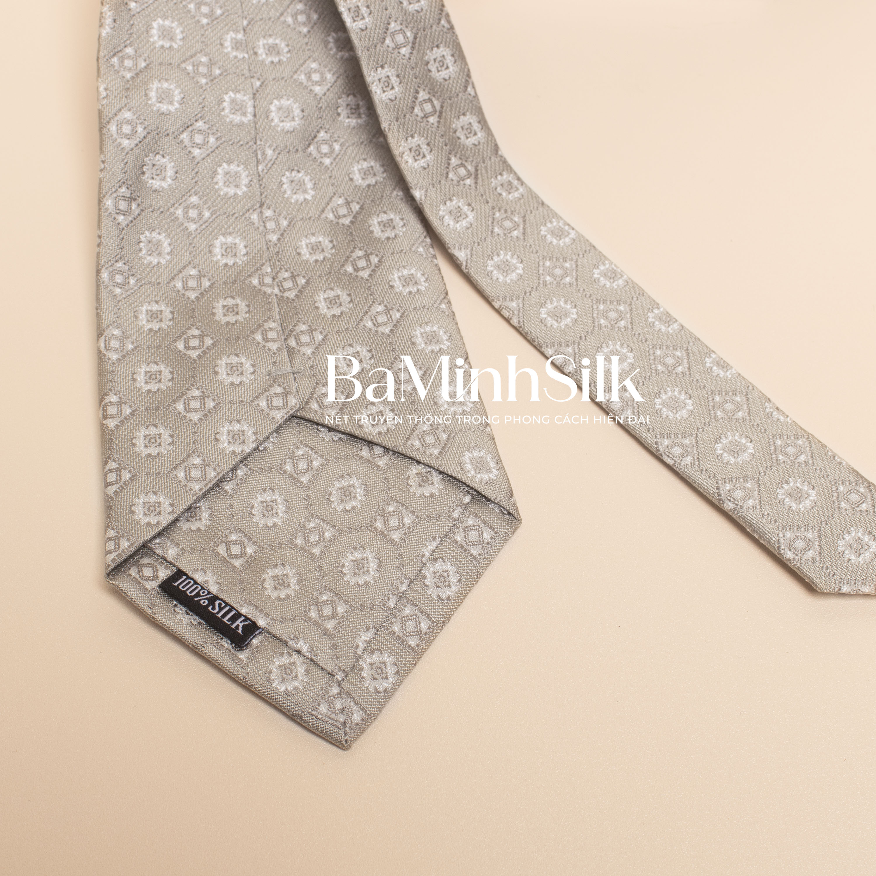cà vạt lụa tơ tằm cv 35 bá minh silk