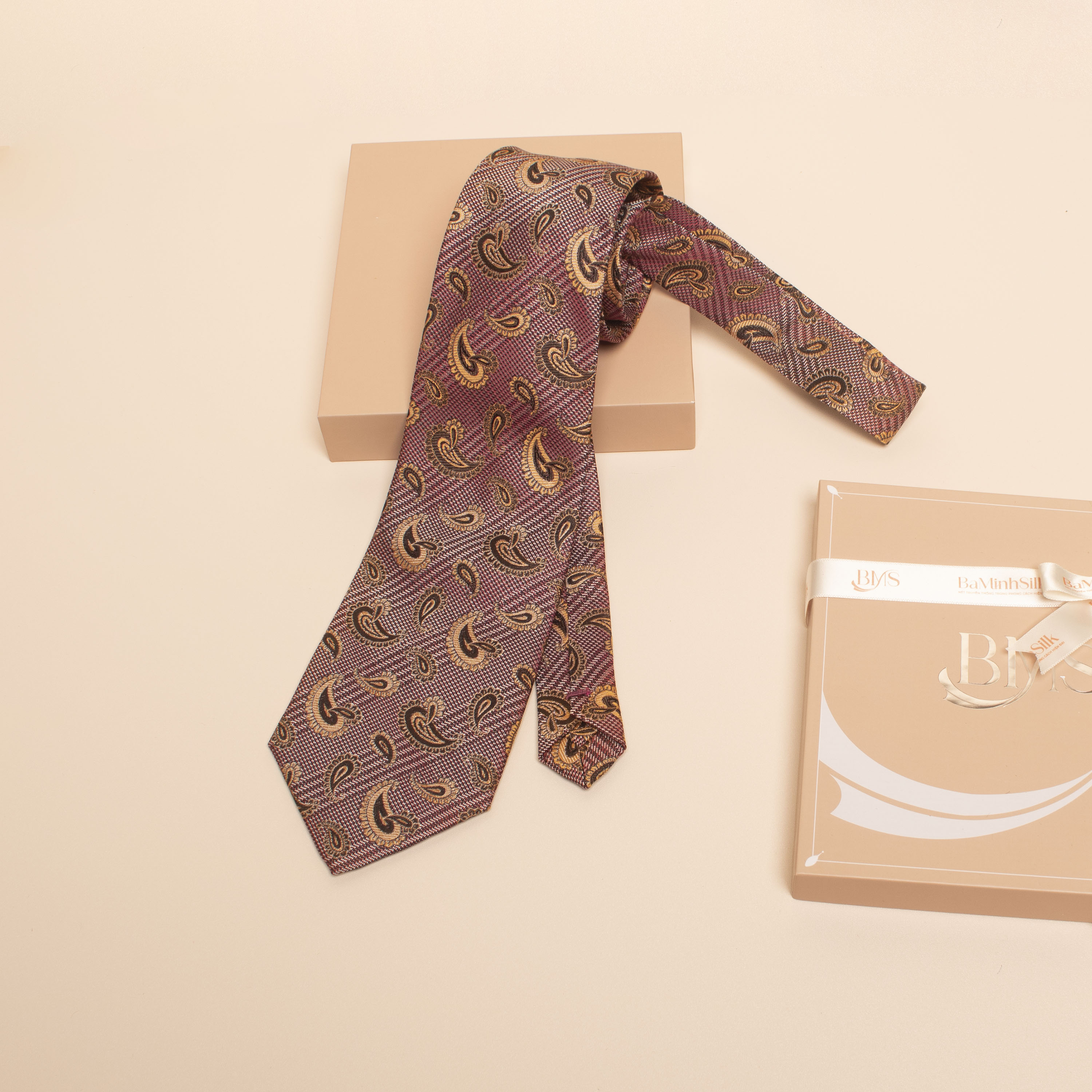 cà vạt lụa tơ tằm cv 65 bá minh silk