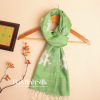 khăn quàng ikat xanh lá - khăn thổ cẩm tơ tằm cho nam của Bá Minh Silk