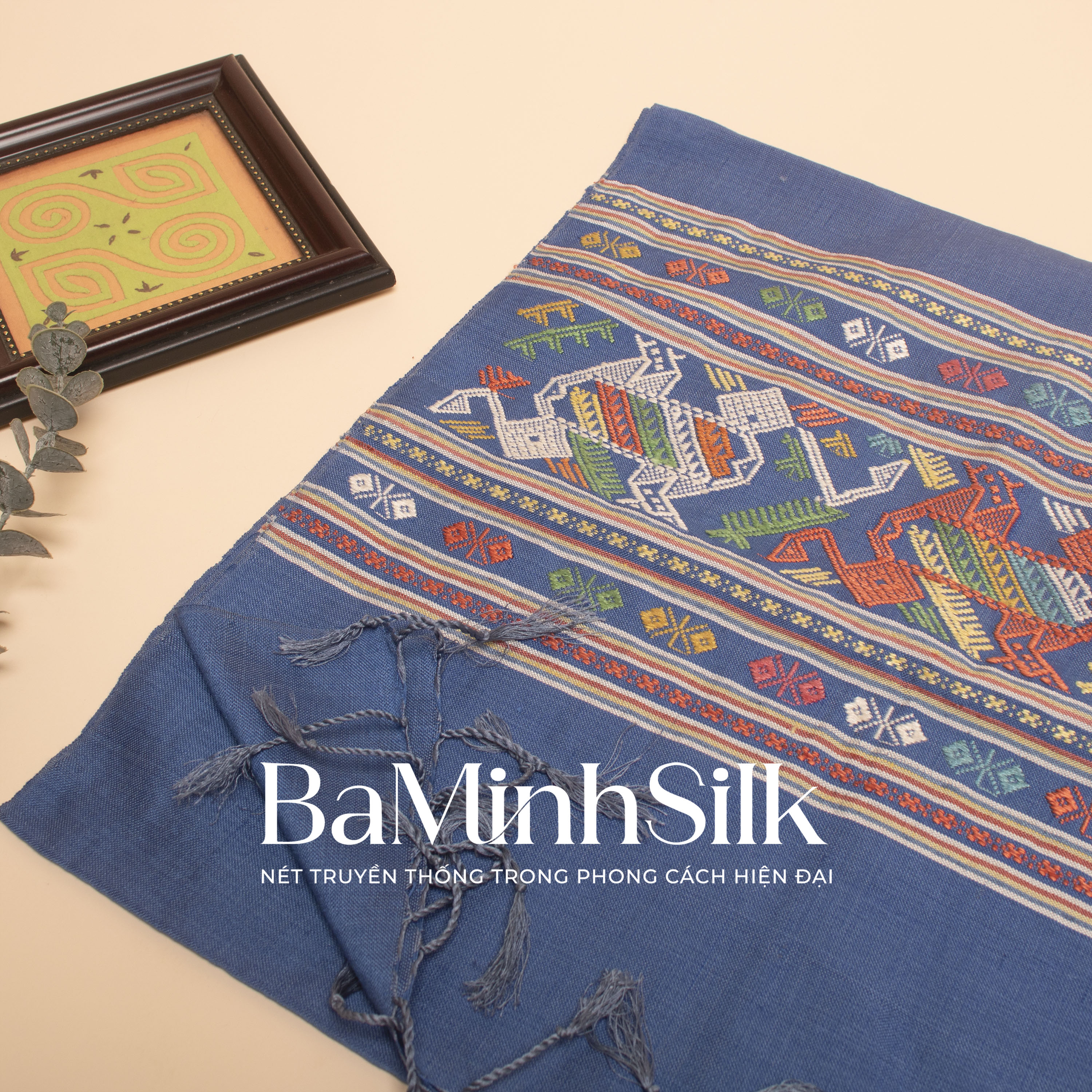 khăn thổ cẩm con voi kv5 bề mặt