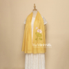 khăn choàng lụa dài vàng 01 vẽ hoa sen