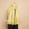khăn choàng lụa tơ tằm vẽ tay cành đào dài màu vàng