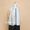 khăn lụa dài xanh mint cành đào