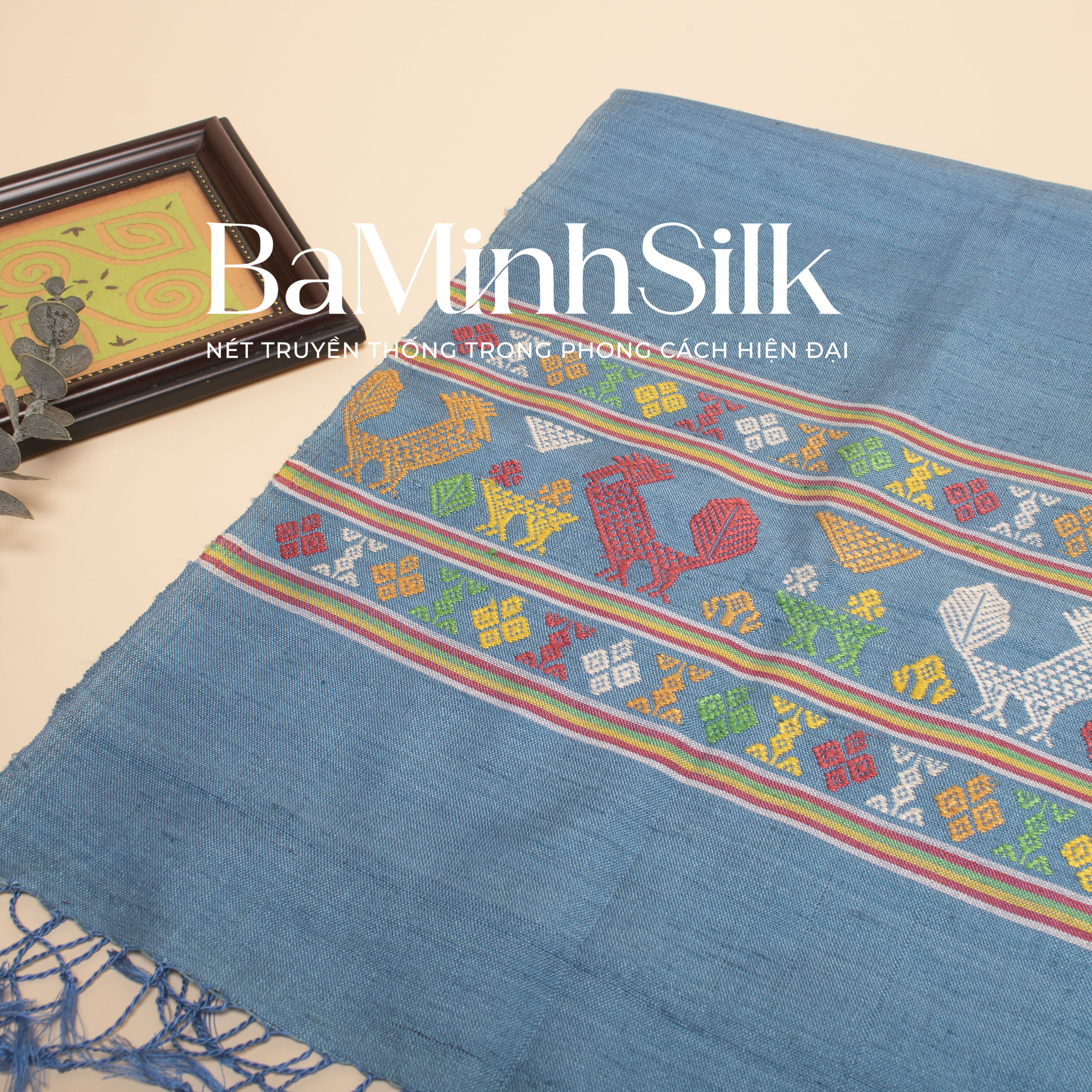 bề mặt khăn thổ cẩm con gà cg4