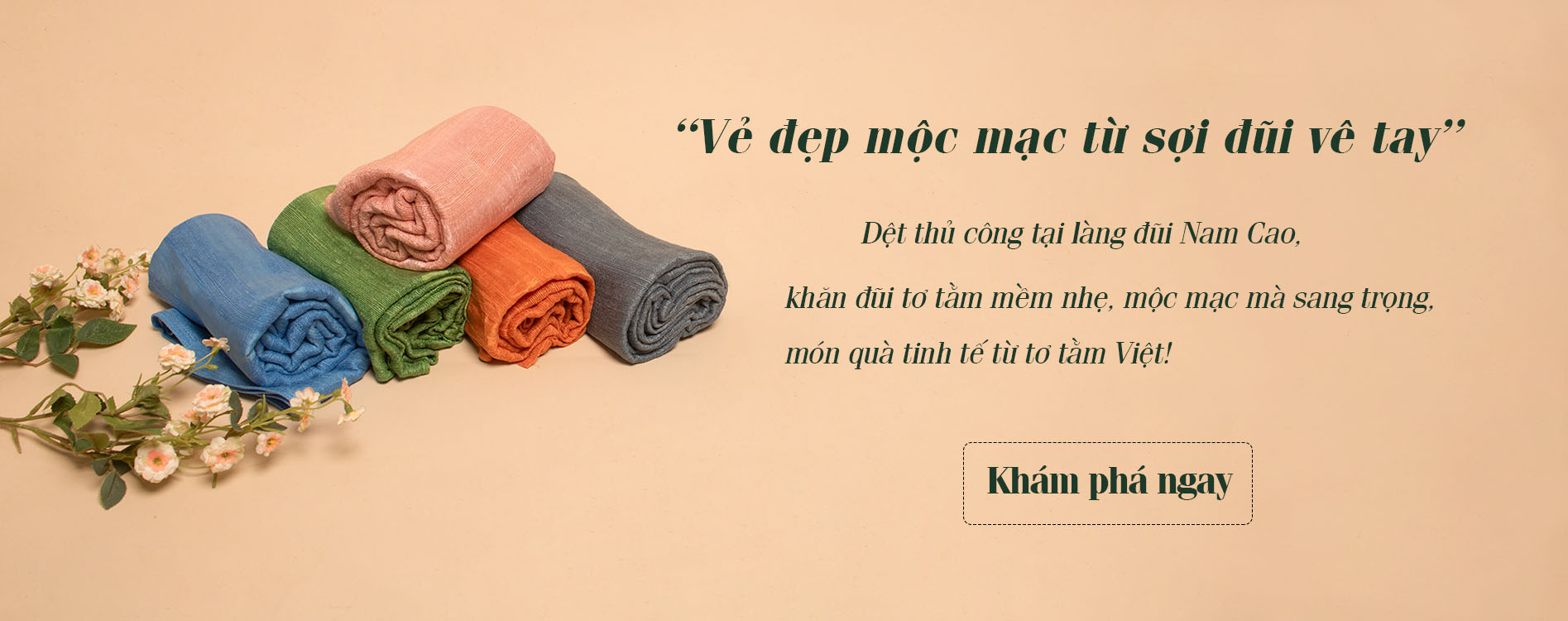 ảnh banner khăn quàng đũi tơ tằm