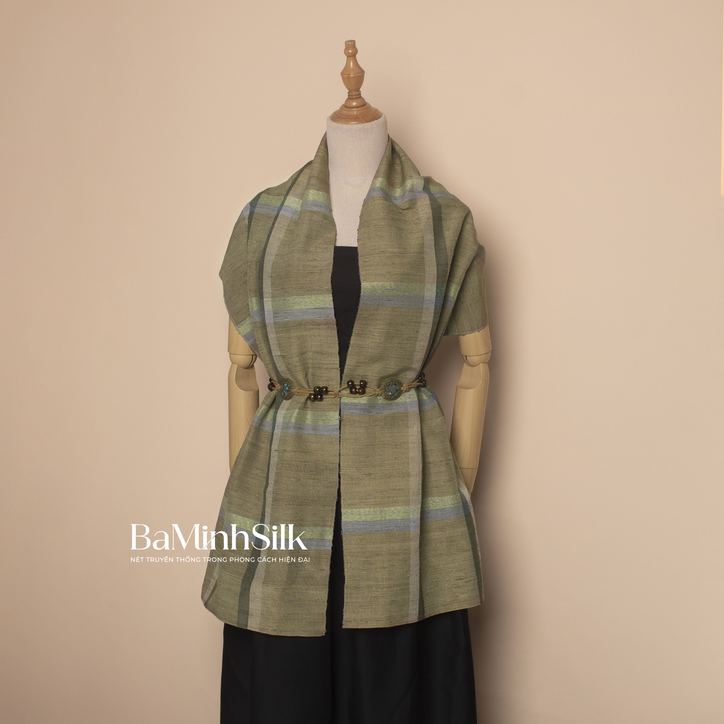 khăn choàng đũi tơ tằm kẻ ô cao cấp mã 19