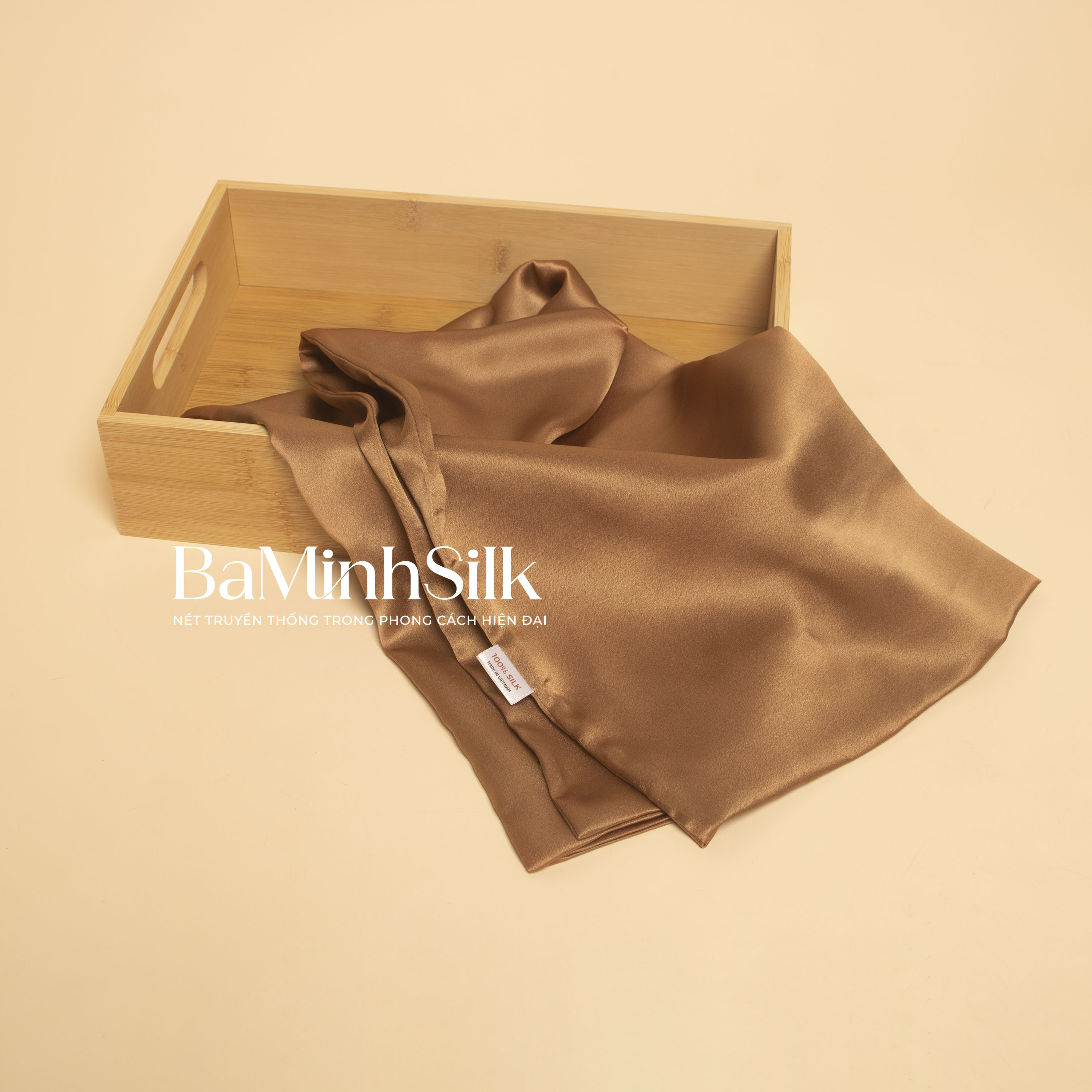 vỏ gối lụa tơ tằm nâu