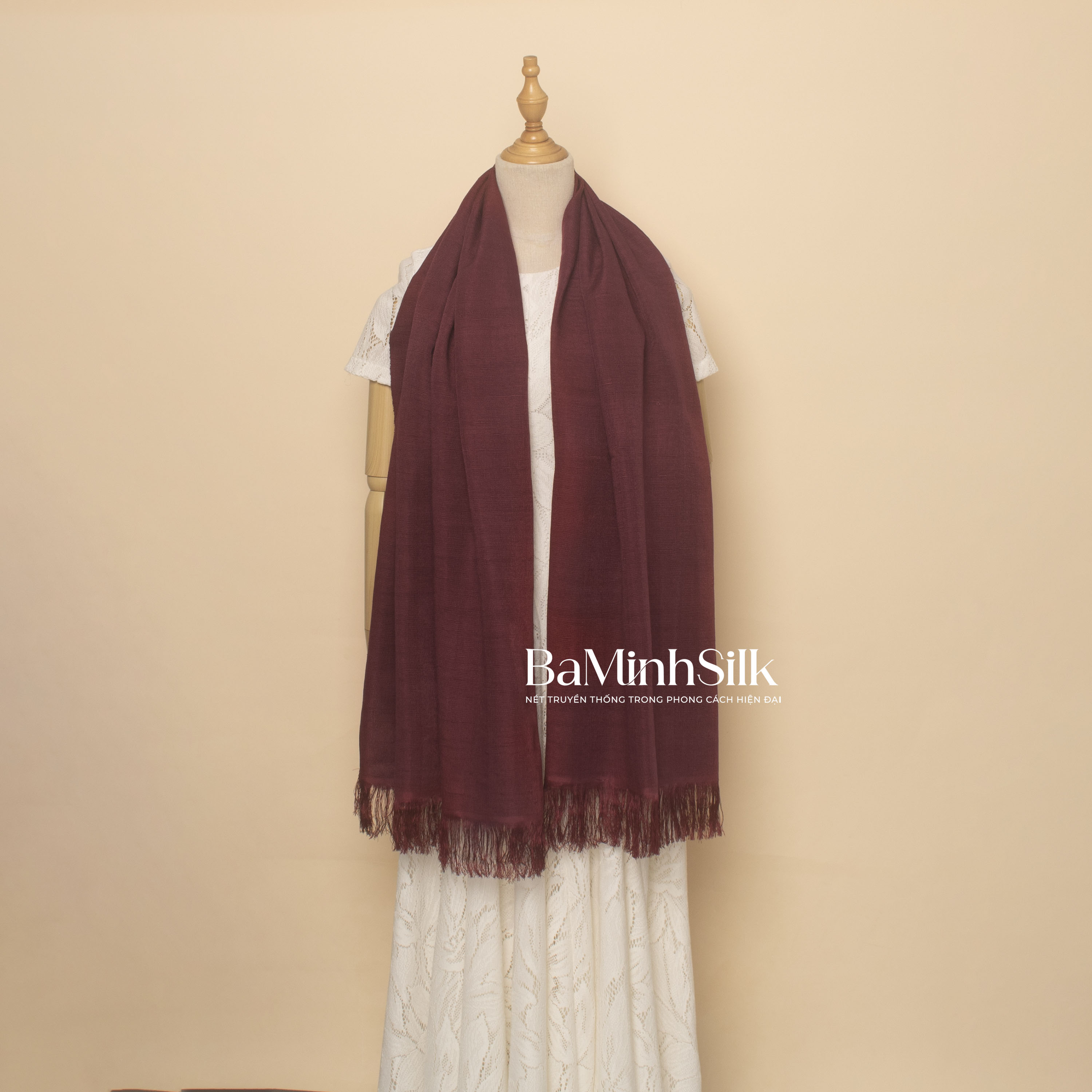 khăn choàng đũi xe cao cấp 60x185cm màu đỏ